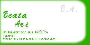 beata ari business card